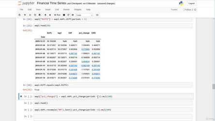 AlgorithmicTradingA-ZwithPythonandMachineLearning.18.11/10. Financial Data Analysis with Pandas  - an Introduction/6. The methods diff() and pct_change().mp4