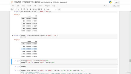 AlgorithmicTradingA-ZwithPythonandMachineLearning.18.11/10. Financial Data Analysis with Pandas  - an Introduction/8. Financial Time Series - Return and Risk.mp4