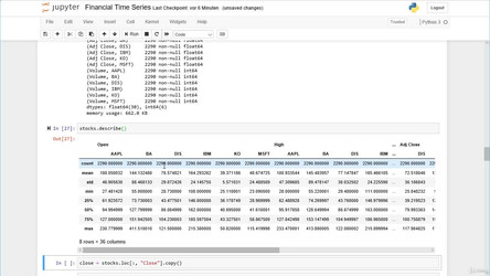 AlgorithmicTradingA-ZwithPythonandMachineLearning.18.11/10. Financial Data Analysis with Pandas  - an Introduction/3. Initial Inspection and Visualization.mp4